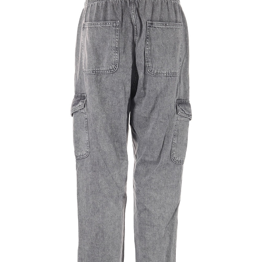 GAP Gray Washed Cargo Jeans with Drawstring Waist (Large) - Picture 2 of 3